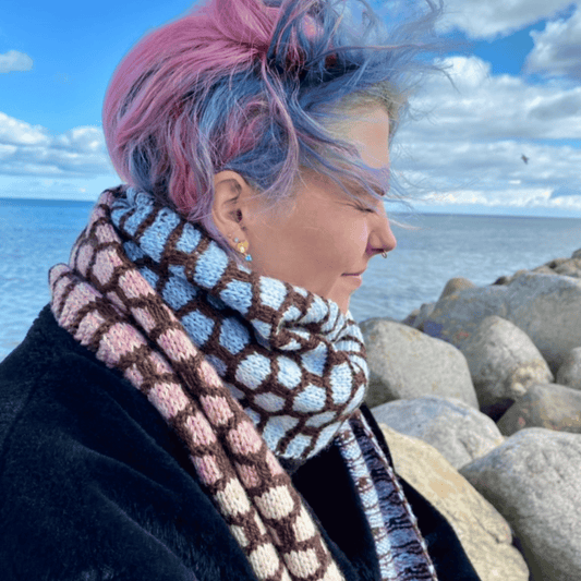 Ocean halstørklæde. Strikkeopskrift til download. PDF/dansk