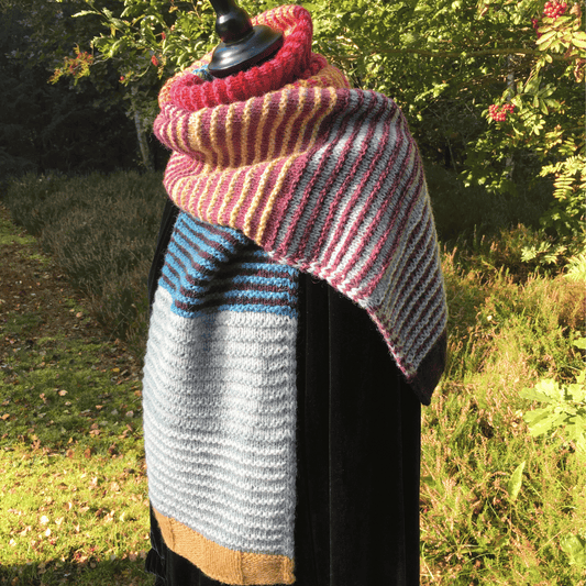 Shetland Organic Color Scarf. Knitting pattern for download. PDF/English