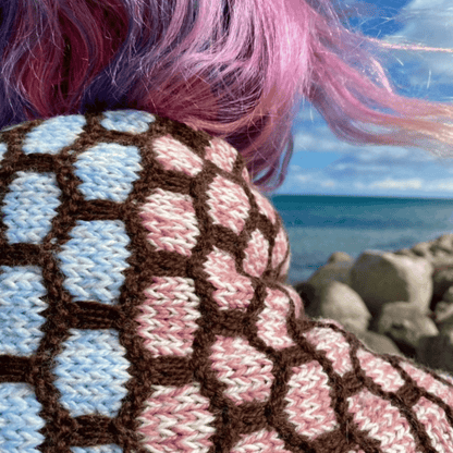 Ocean halstørklæde. Strikkeopskrift til download. PDF/dansk